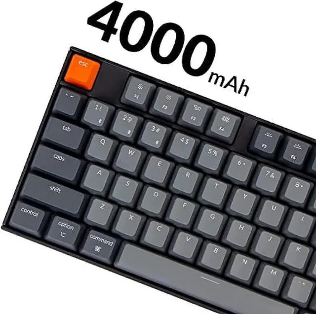 Alt view image 7 of 7 - Keychron K10 Wireless Mechanical Gaming Keyboard, Hot-Swappable 104 Keys Full Size Gateron G Pro Brown Switch, White LED Backlight USB-C Wired Bluetooth Professional Office Keyboard for Mac/Windows