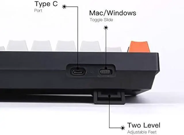 Alt view image 3 of 7 - Keychron C2 Full Size Wired Mechanical Keyboard for Mac, Hot-swappable, Gateron G Pro Brown Switch, White Backlight, 104 Keys ABS keycaps Gaming Keyboard for Windows,Type-C Braid Cable