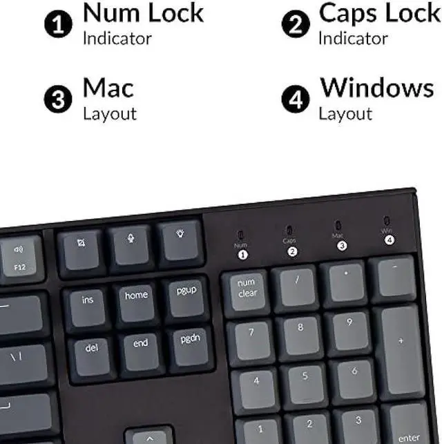 Alt view image 5 of 7 - Keychron K10 Wireless Mechanical Gaming Keyboard, Hot-Swappable 104 Keys Full Size Gateron G Pro Brown Switch, White LED Backlight USB-C Wired Bluetooth Professional Office Keyboard for Mac/Windows