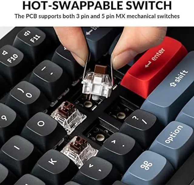 Alt view image 2 of 7 - Keychron V6 Wired Custom Mechanical Keyboard Knob Version, Full-size QMK/VIA Programmable Macro with Hot-swappable Keychron K Pro Brown Switch Compatible with Mac Windows Linux Black (Non-Transparent)