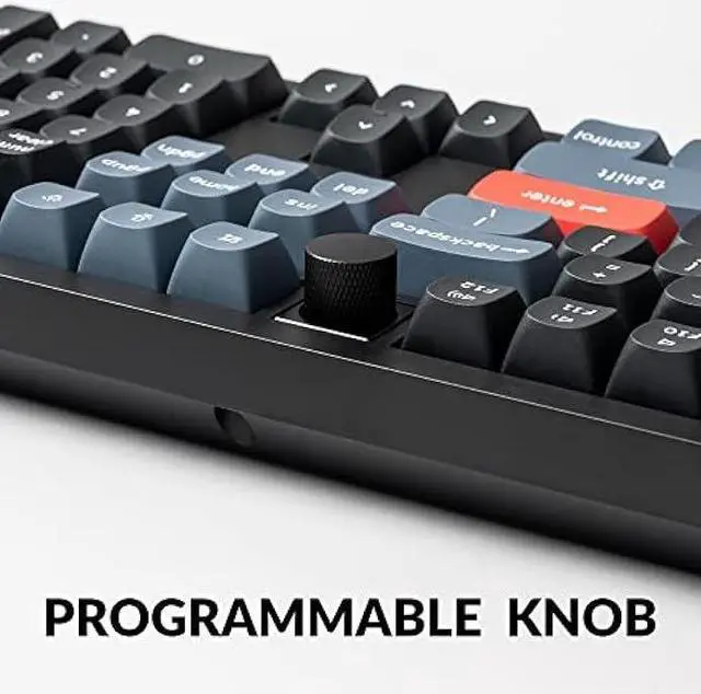 Alt view image 4 of 7 - Keychron V6 Wired Custom Mechanical Keyboard Knob Version, Full-size QMK/VIA Programmable Macro with Hot-swappable Keychron K Pro Brown Switch Compatible with Mac Windows Linux Black (Non-Transparent)