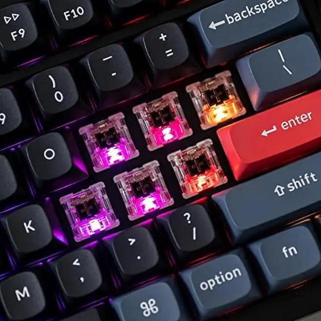 Alt view image 6 of 7 - Keychron V6 Wired Custom Mechanical Keyboard Knob Version, Full-size QMK/VIA Programmable Macro with Hot-swappable Keychron K Pro Brown Switch Compatible with Mac Windows Linux Black (Non-Transparent)