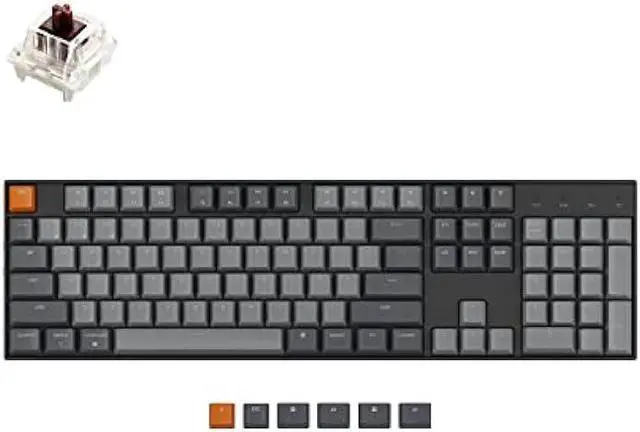 Main image of Keychron K10 Full Size Layout RGB Backlit Hot-Swappable Mechanical Gaming Keyboard for Mac Windows, Multitasking 104-Key Bluetooth Wireless/USB Wired Computer Keyboard with Gateron G Pro Brown Switch