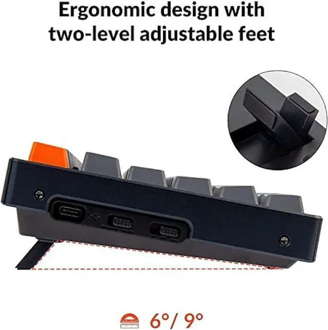 Alt view image 7 of 7 - Keychron K10 Full Size Wireless Gaming Mechanical Keyboard, 104 Keys RGB LED Backlight N-Key Rollover with Gateron G Pro Red Switch, Bluetooth/USB-C Wired Aluminum Frame Keyboard for Mac/Windows