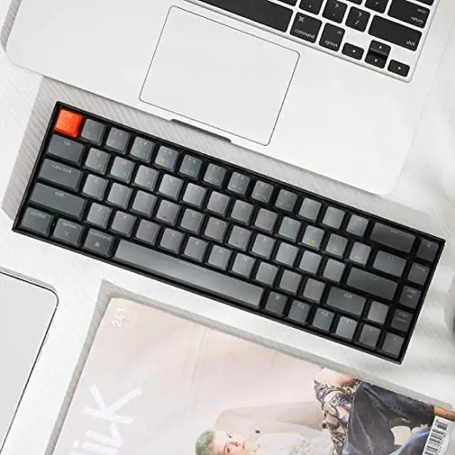 Alt view image 4 of 7 - Keychron K6 Hot Swappable Wireless Bluetooth 5.1/Wired Mechanical Gaming Keyboard, 65% Compact 68-Key RGB LED Backlight/Gateron Brown Switch/Rechargeable Battery for Mac Windows