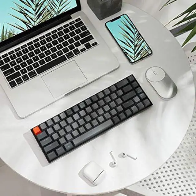 Alt view image 7 of 7 - Keychron K6 Hot Swappable Wireless Bluetooth 5.1/Wired Mechanical Gaming Keyboard, 65% Compact 68-Key RGB LED Backlight/Gateron Brown Switch/Rechargeable Battery for Mac Windows