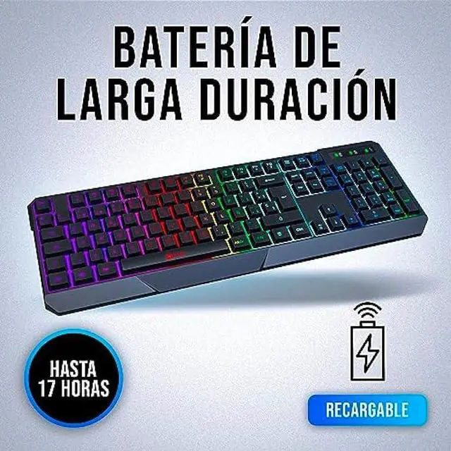 Alt view image 3 of 7 - KLIM Chroma Wireless - Teclado inalámbrico Gaming - Nuevo 2023 - Teclado Gaming Ligero, Duradero, resiste al Agua, ergonómico, silencioso - Teclado Gamer PC PS4 PS5 Xbox One Mac - Negro