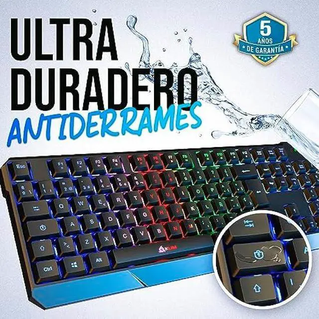 Alt view image 5 of 7 - KLIM Chroma Wireless - Teclado inalámbrico Gaming - Nuevo 2023 - Teclado Gaming Ligero, Duradero, resiste al Agua, ergonómico, silencioso - Teclado Gamer PC PS4 PS5 Xbox One Mac - Negro