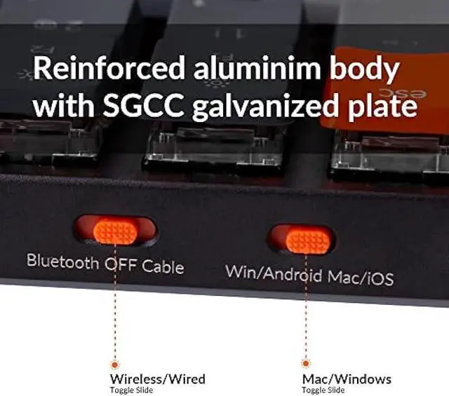 Alt view image 6 of 7 - Keychron K3 Ultra-Slim 75% Layout RGB Backlit Wireless Bluetooth/Wired USB Mechanical Keyboard, Hot-Swappable Low-Profile Keychron Optical Brown Switch 84-Key Gaming Keyboard for Mac Windows-Version 2