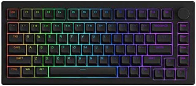 Akko 5075S Mechanical 75% Percent Hot-swappable Gasket Mount Wired Keyboard  with Knob, RGB Gaming Keyboard with Shine-Through PBT ASA Profile Keycaps  with Wine White Switch 