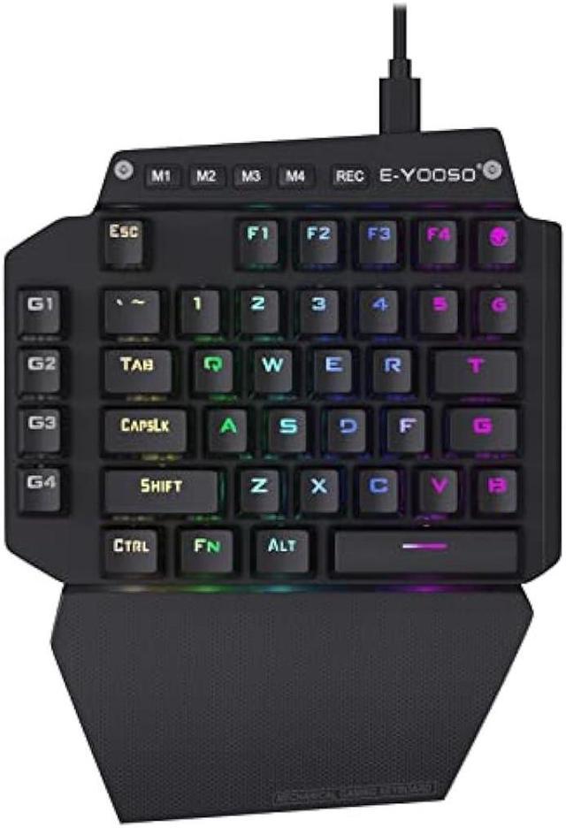 K-700 One Handed Mechanical Gaming Keyboard, RGB Led Backlit, Red