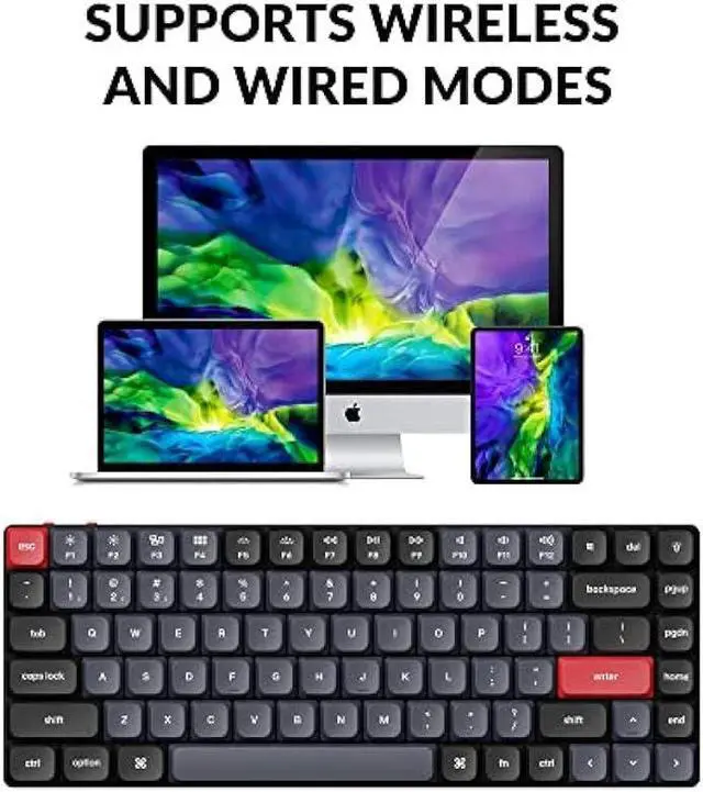 Alt view image 3 of 6 - Keychron K3 Pro Wireless Custom Mechanical Keyboard, 75% Layout QMK/VIA Programmable Bluetooth/Wired RGB Ultra-Slim with Hot-swappable Gateron Low-Profile Red Compatible with Mac Windows Linux