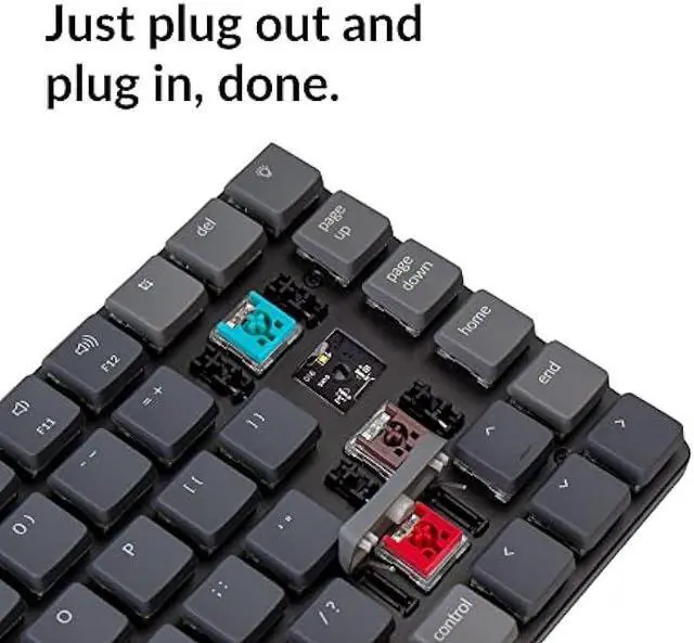 Alt view image 4 of 7 - Keychron K3 Ultra-Slim 75% Layout RGB Backlit Wireless Bluetooth/Wired USB Mechanical Keyboard, Hot-Swappable Low-Profile Keychron Optical Brown Switch 84-Key Gaming Keyboard for Mac Windows-Version 2