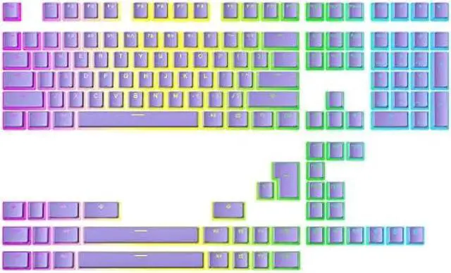 Main image of Ranked Pudding v2 PBT Keycaps | 145 Double Shot Translucent ANSI US & ISO Layout | OEM Profile for Full Size, TKL, 75%, 65% and 60% RGB Mechanical Gaming Keyboard (Lavender)