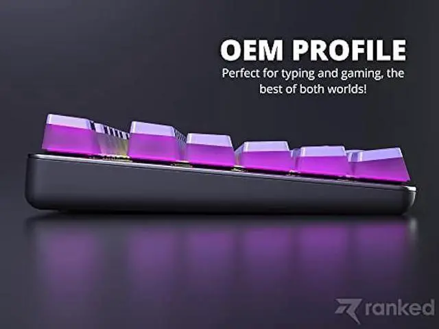Alt view image 6 of 6 - Ranked Pudding v2 PBT Keycaps | 145 Double Shot Translucent ANSI US & ISO Layout | OEM Profile for Full Size, TKL, 75%, 65% and 60% RGB Mechanical Gaming Keyboard (Lavender)