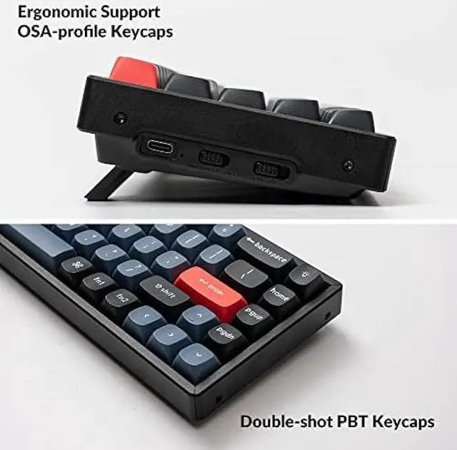 Alt view image 6 of 7 - Keychron K6 Pro Wireless Custom Mechanical Keyboard, QMK/VIA Programmable Macro, Hot-Swappable Keychron K Pro Red Switch, 65% Layout Aluminum RGB Backlit Office Gaming Keyboard for Mac Windows Linux