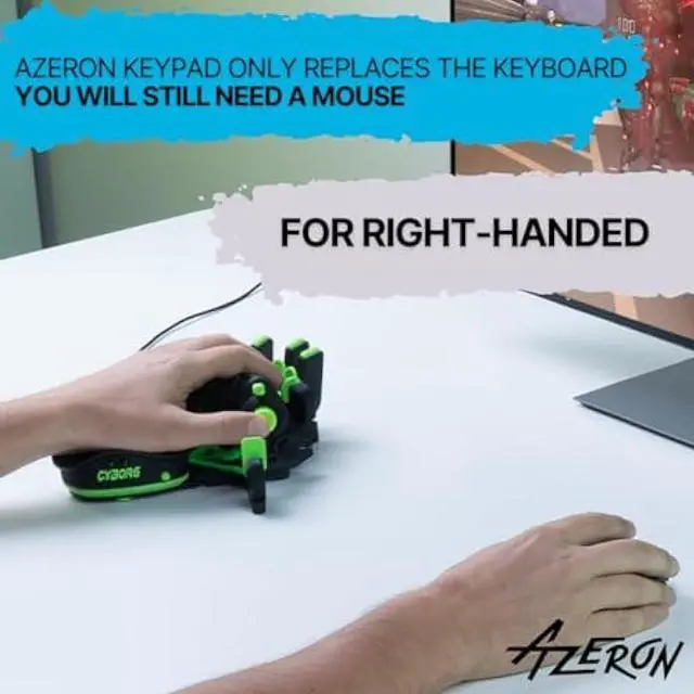 Alt view image 5 of 5 - AZERON Cyborg Compact Gaming Keypad  Programmable One-Handed Gaming Keyboard for PC Gaming with Analog Thumbstick and 29 Programmable Keys  3D Printed Keypad for Righties (Black)