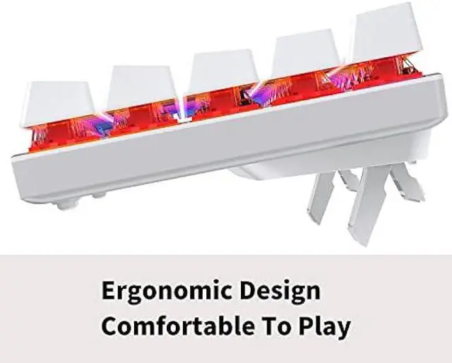 Alt view image 2 of 7 - CIY X79 Wired/Wireless Bluetooth Mechanical Gaming Keyboard, RGB Backlit Ultra-Compact 65% Layout 68 Keys Gaming Keyboard, Hot Swappable Keyboard,CNC Aluminum Alloy Panel (EVO Red Switch) White