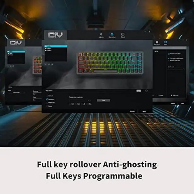 Alt view image 5 of 7 - CIY X79 Wired/Wireless Bluetooth Mechanical Gaming Keyboard, RGB Backlit Ultra-Compact 65% Layout 68 Keys Gaming Keyboard, Hot Swappable Keyboard,CNC Aluminum Alloy Panel (EVO Red Switch) White