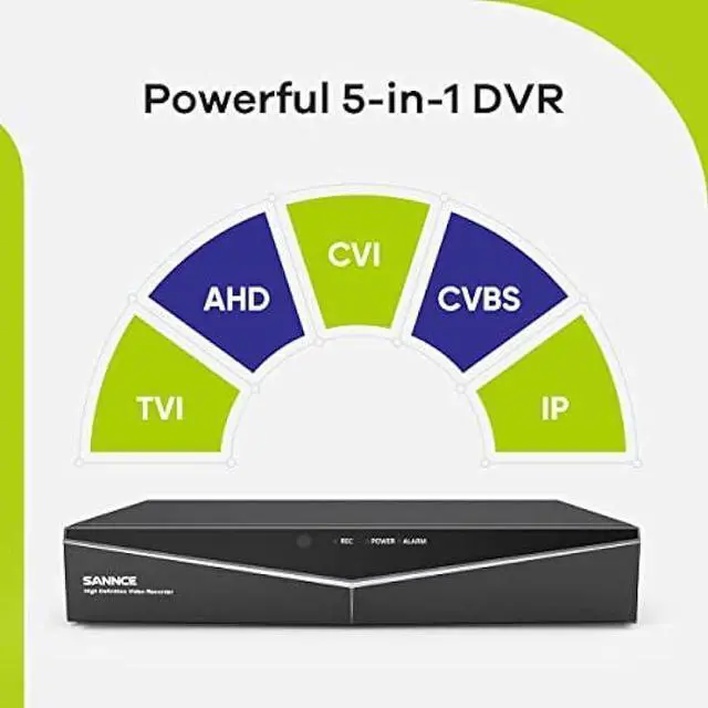 Alt view image 7 of 7 - SANNCE 1080P Wired Security Camera System with 1TB Hard Drive, 5-in-1 Hybrid 8CH DVR and 4Pcs Surveillance CCTV Cameras with 100ft Night Vision, IP66 Waterproof, Easy Remote Access, 24/7 Recording