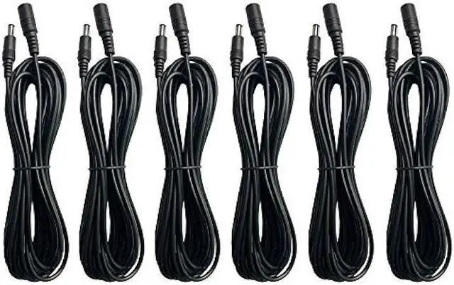 Main image of DC 12V Power Adapter Extension Cord Cable 6ft 2.1mm × 5.5mm Male to Female Plug for CCTV Security Surveillance IP Cameras, LED Lights Strip, Baby Monitor, DVR, NVR, Router (6 Pack)