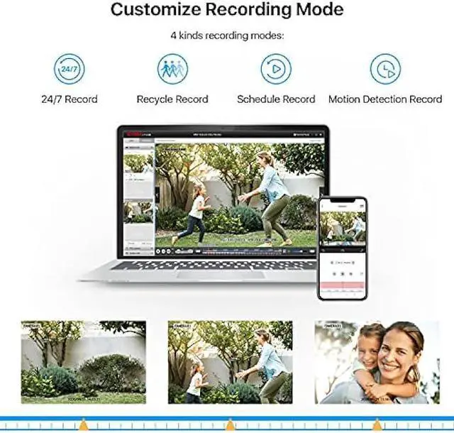 Alt view image 4 of 6 - ZOSI 8CH Home Security Camera System Outdoor,5MP-Lite 8Channel H.265+ CCTV DVR and 8 x 1080p 2MP Weatherproof Surveillance Bullet Dome Cameras,80ft Night Vision, Remote Access,Motion Alerts (No HDD)