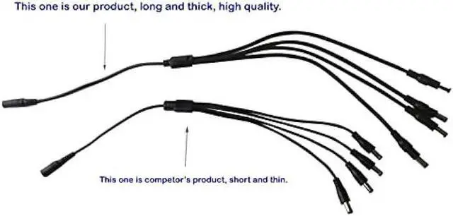 Alt view image 5 of 6 - InstallerCCTV 12V 5A Power Adapter & 4-Way Splitter Pigtail Cable, 3 Prong Power Cord, UL Listed, Fits DVR NVR AHD TVI CCTV Security Surveillance Camera System, LED Strip Lights