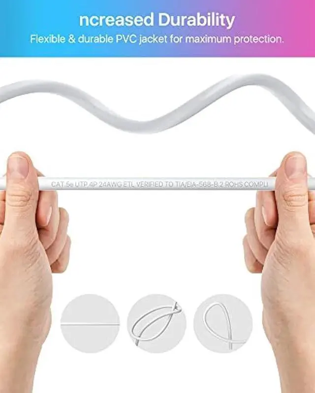 Alt view image 4 of 5 - ZOSI Cat5e 150ft(45m) Ethernet Network Cable High Speed Network RJ45 Wire Cord for POE Security Cameras, PoE Switch, Internet Router, Laptop, Computer,Wireless IP Cameras