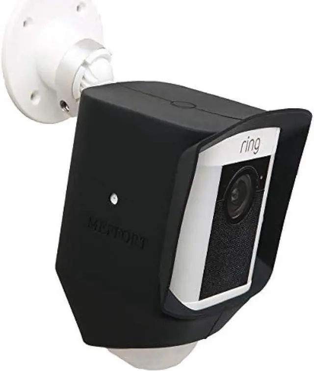 Main image of Silicone Skin Case Cover Compatible with Ring Spotlight Cam Battery or Solar, Offer Sun Glare UV Weather Protection & Disguise Spot Light Security Camera - Black