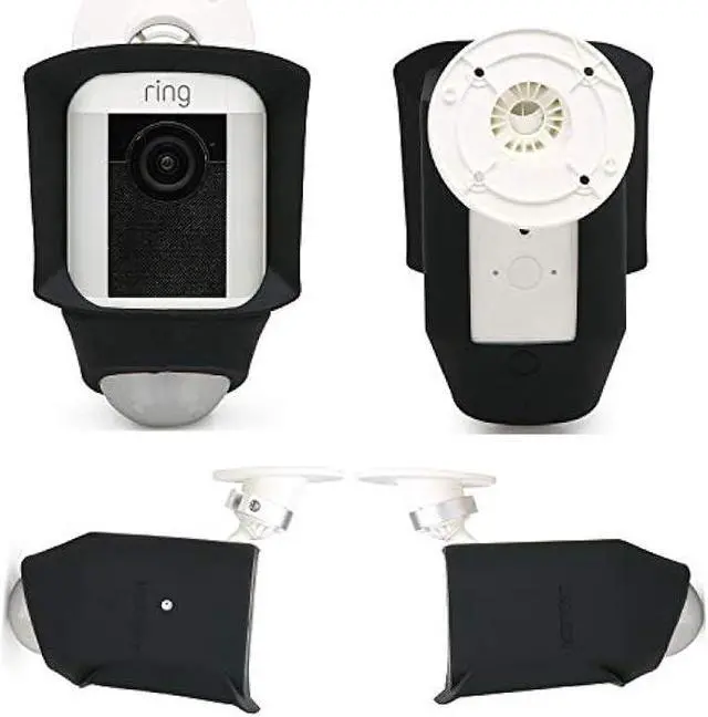 Alt view image 3 of 4 - Silicone Skin Case Cover Compatible with Ring Spotlight Cam Battery or Solar, Offer Sun Glare UV Weather Protection & Disguise Spot Light Security Camera - Black