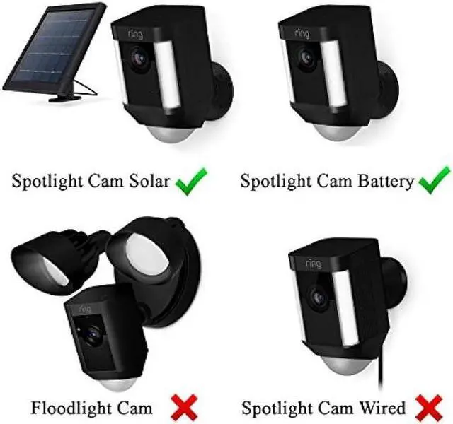 Alt view image 4 of 4 - Silicone Skin Case Cover Compatible with Ring Spotlight Cam Battery or Solar, Offer Sun Glare UV Weather Protection & Disguise Spot Light Security Camera - Black