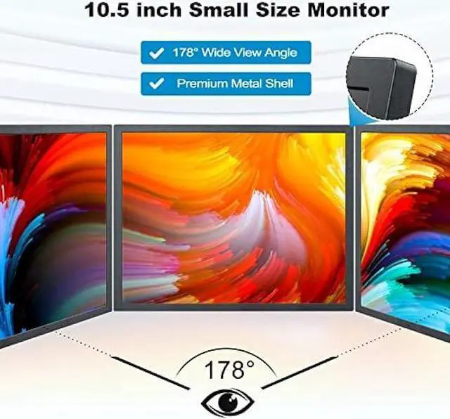 Alt view image 4 of 6 - Miktver 10.5 inch Small Monitor, FHD IPS 1920x1280p HDMI Display Screen, Portable IPS Display for Gaming/Computer/CCTV Security Camera