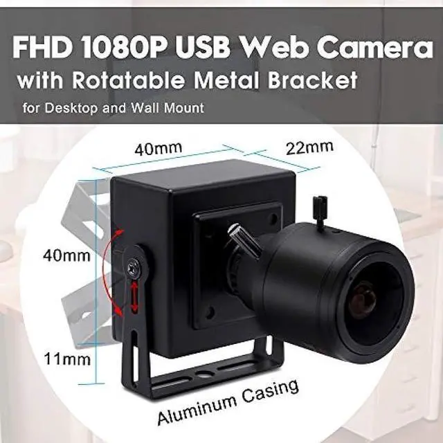 Alt view image 7 of 7 - SVPRO1080P USB Zoom Camera with 2.8-12mm Manual Lens,HD Mini Camera 100fps/60fps/30fps CMOS OV2710 Portable USB Camera with Metal Casing & Bracket, Computer Streaming Webcam for PC Desktop & Laptop