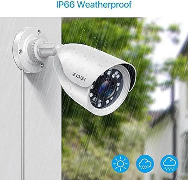 Alt view image 2 of 7 - ZOSI 2MP 1080p HD Security Camera Outdoor Indoor 1920TVL (Hybrid 4-in-1 HD-CVI/TVI/AHD/960H Analog CVBS),24PCS LEDs,80ft Night Vision, 90°View Angle, Weatherproof Surveillance CCTV Bullet Camera