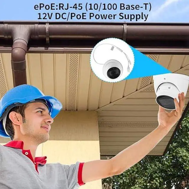 Alt view image 5 of 6 - EmpireTech 4MP Ultra Low Light IP Camera,Starlight IR Motorized 2.7mm-12mm Lens Turret Camera,IP67 Weatherproof,Built-in Mic,Support POE and ePOE,Vehicle and Human Detection, White