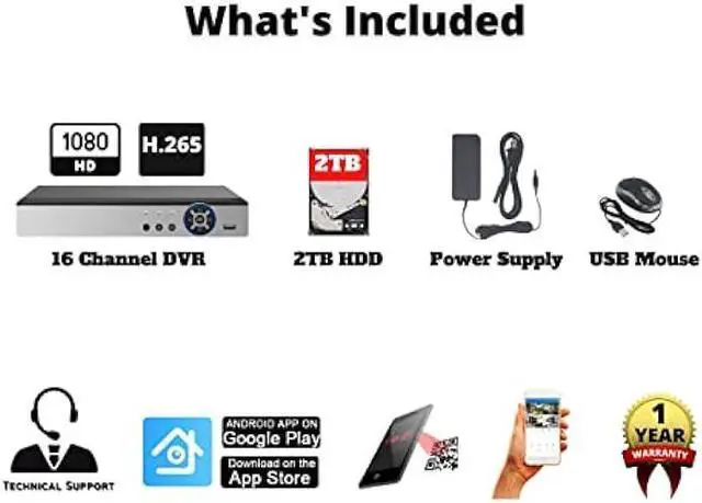 Alt view image 5 of 7 - Evertech 16 Channel H.265 H.264 Security DVR with 2TB Hard Drive TVI CVI AHD Analog CCTV Surveillance Camera Digital Video Recorder 2TB HDD Memory Easy Remote Monitoring