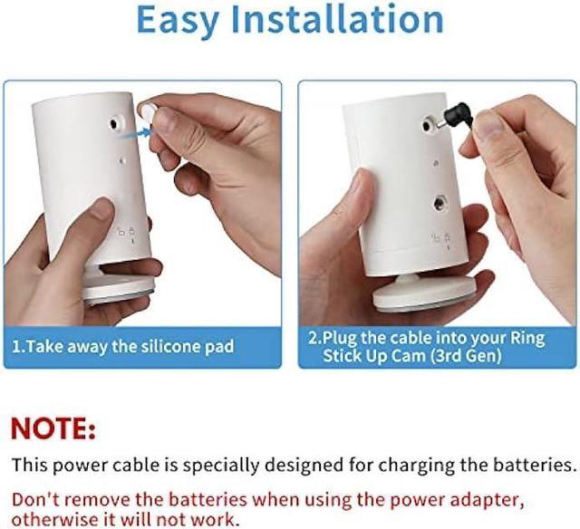 Alt view image 5 of 7 - ALERTCAM Power Adapter for Ring Stick Up Cam Battery(3rd Gen), with 30ft/9m Weatherproof Outdoor Cable Continuously Charge Your Camera, No Need to Change The Batteries (Black)