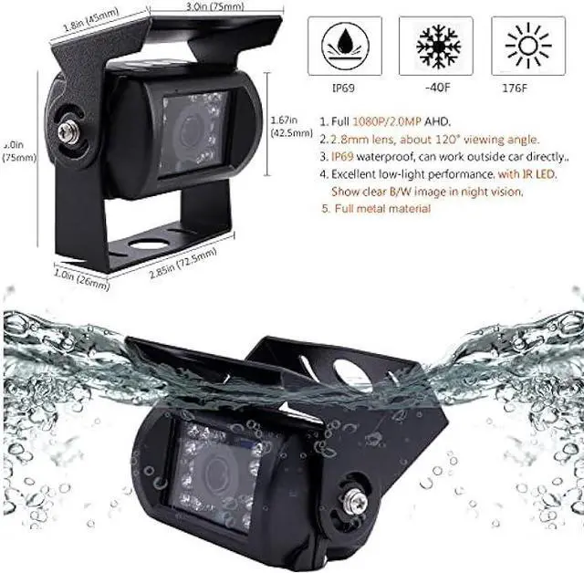 Alt view image 3 of 6 - JOINLGO 4 Channel 256GB 1080P AHD HD Mobile Vehicle Car DVR MDVR Video Recorder Kit with 4pcs Waterproof Side Rear View Backup Night Vision Metal IR 2.0MP Car Camera 7 HD Car Monitor