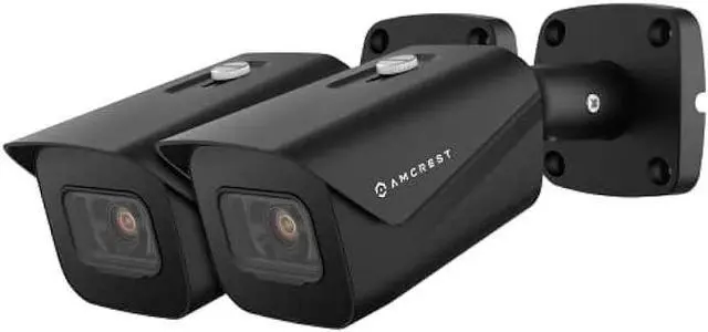 Main image of Amcrest 2-Pack UltraHD 4K (8MP) Bullet POE IP Camera, 3840x2160, 98ft NightVision, 2.8mm Lens, IP67 Weatherproof, 105° FOV, Supports up to 256GB MicroSD Recording, Black (2PACK-IP8M-2496EB-V2)