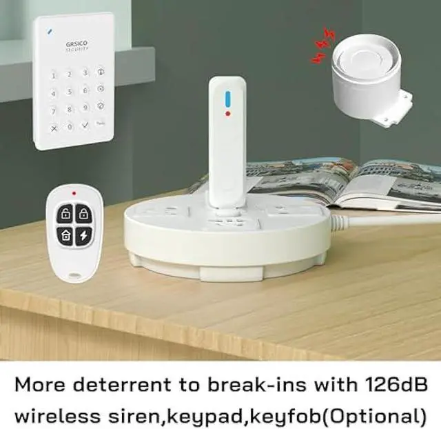 Alt view image 2 of 6 - Home Alarm System 5-Piece kit, Door Window Sensors WiFi Alarm System for Kids Safety, Smart Wireless Home Alarm Security System DIY, No Contract, App Alert for House Apartment by GRSICO 3rd Gen