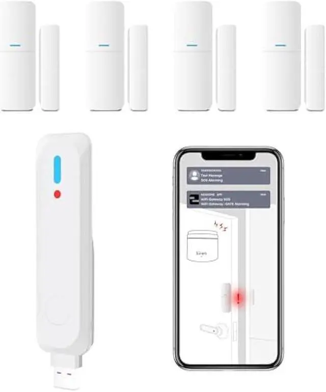Main image of Home Alarm System 5-Piece kit, Door Window Sensors WiFi Alarm System for Kids Safety, Smart Wireless Home Alarm Security System DIY, No Contract, App Alert for House Apartment by GRSICO 3rd Gen