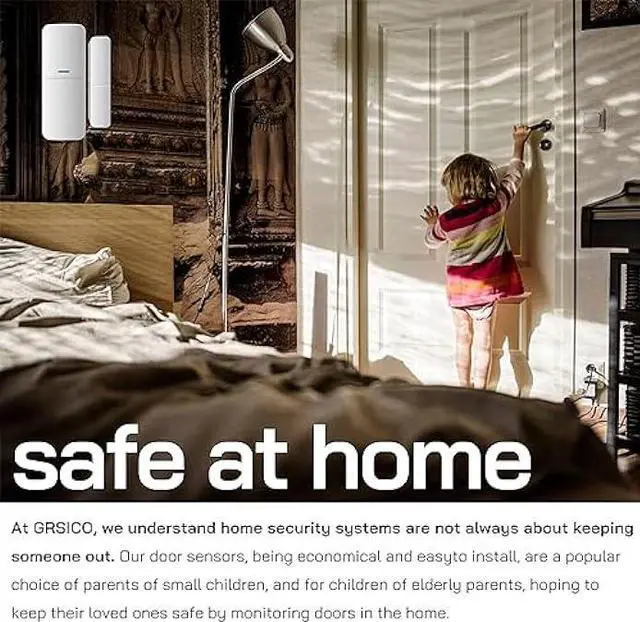 Alt view image 3 of 6 - Home Alarm System 5-Piece kit, Door Window Sensors WiFi Alarm System for Kids Safety, Smart Wireless Home Alarm Security System DIY, No Contract, App Alert for House Apartment by GRSICO 3rd Gen