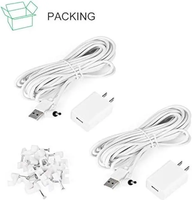 Alt view image 7 of 7 - 2Pack Power Adapter for Ring Stick Up Cam Battery(3rd Gen), with 30ft/9m Weatherproof Outdoor Cable Continuously Charge Your Camera, No Need to Change The Batteries