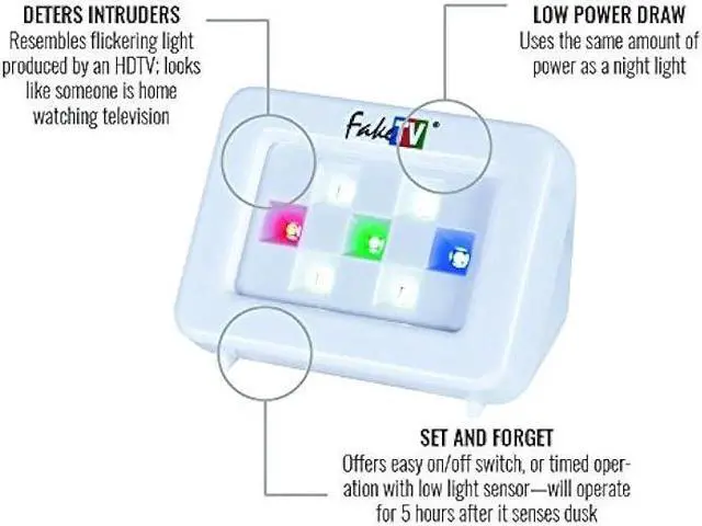 Alt view image 2 of 6 - SABRE HS-FTV-7 Home Security TV Light Simulator with Night Sensor  Easy to Use Burglar Deterrent, Similates Real HDTV, Energy Efficient with Always On or Timed Operation  Ideal for Vacation Homes