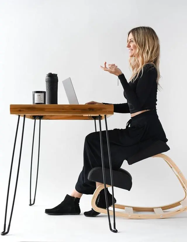 Alt view image 6 of 7 - Sleekform Folding Desk Lightweight Portable Wood Table, Small Wooden Foldable No Assembly Required