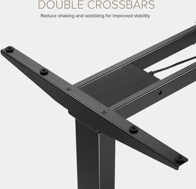 Alt view image 5 of 7 - POUT TEKDEC Dual Motor 3-Stage Electric Adjustable Standing Computer Desk Base 24.4 - 51" Height for Home and Office (Black)