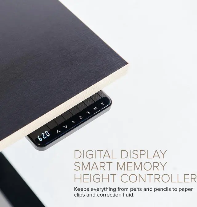 Alt view image 4 of 7 - POUT TEKDEC Dual Motor 3-Stage Electric Adjustable Standing Computer Desk Base 24.4 - 51" Height for Home and Office (Black)