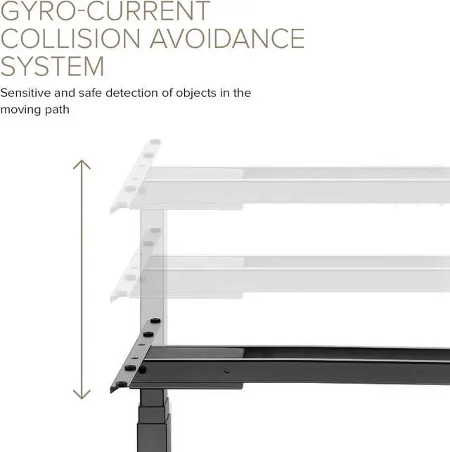 Alt view image 6 of 7 - POUT TEKDEC Dual Motor 3-Stage Electric Adjustable Standing Computer Desk Base 24.4 - 51" Height for Home and Office (Black)