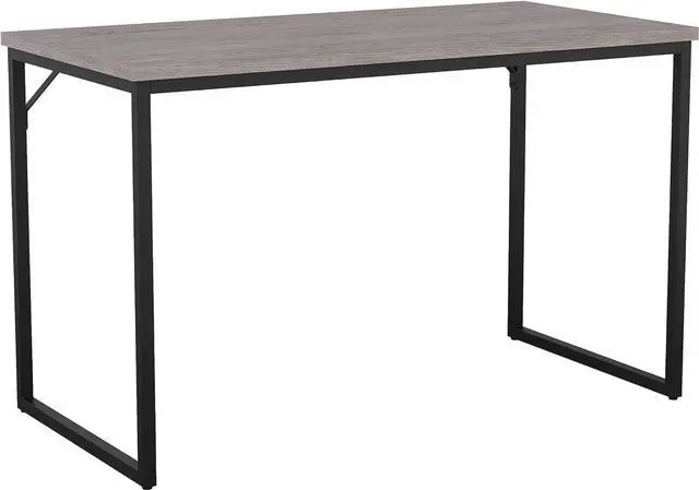 Alt view image 4 of 7 - Martha Stewart Noah Home Office Parsons Desk in Gray Wood Grain with Oil Rubbed Bronze Metal Frame