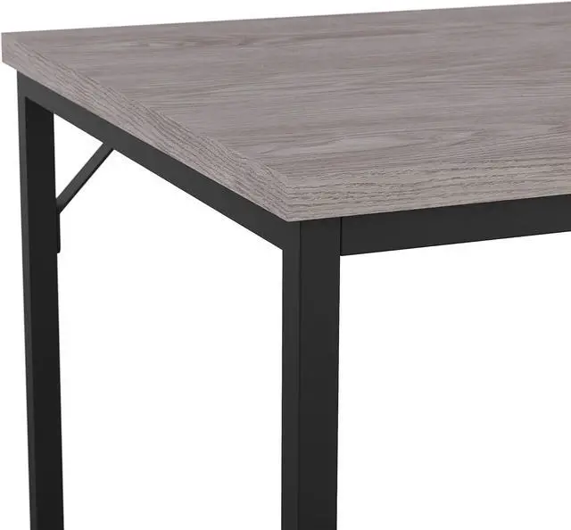 Alt view image 7 of 7 - Martha Stewart Noah Home Office Parsons Desk in Gray Wood Grain with Oil Rubbed Bronze Metal Frame